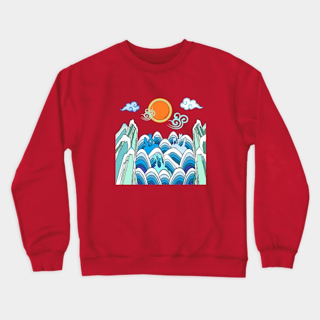 waves Crewneck Sweatshirt by zzzozzo